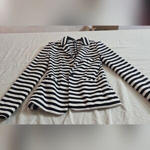 Express Blazer Womens Ponte Knit Striped Jacket XS Button Office Extra small